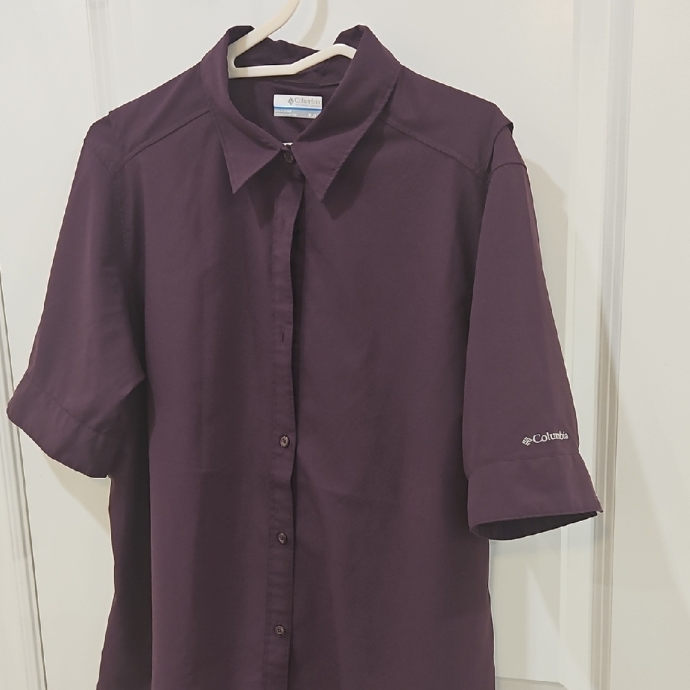 Columbia Dark Purple Button-Up Shirt